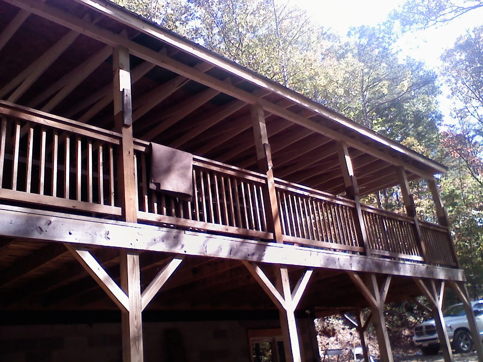 Timber framing under a new elevated porch and deck — Roof Leak Repair in Wooster by Roofing Brothers
